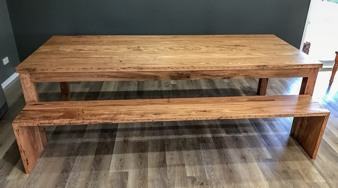 dining table and bench seat