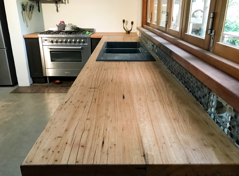 recycled timber benchtop